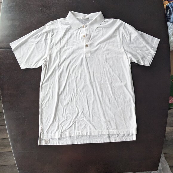 Peter Millar White Polo 100% Cotton Size Large - Picture 1 of 2
